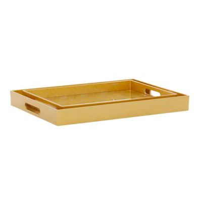 Image showing  Gold Plastic Glam Tray Set, 14 in. and 16 in., 2 pc.