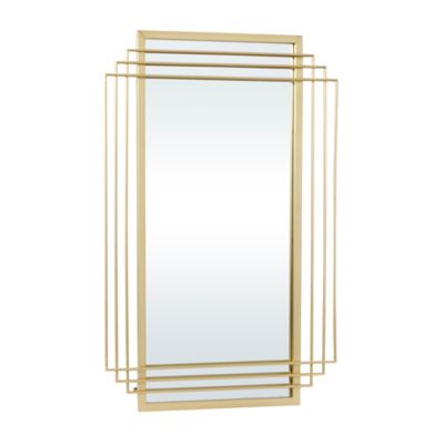 Image showing  Gold Metal Geometric Wall Mirror 24" x 2" x 36", 37325
