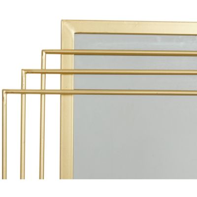 Image showing  Gold Metal Geometric Wall Mirror 24" x 2" x 36", 37325