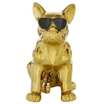 Image showing  Gold Ceramic Glam Dog Sculpture, 12 in. x 6 in. x 10 in.