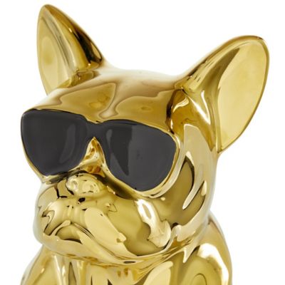 Image showing  Gold Ceramic Glam Dog Sculpture, 12 in. x 6 in. x 10 in.