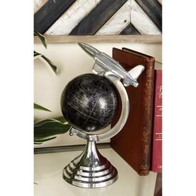Harper & Willow Aluminum Glam Globe, 12 in. x 8 in. x 8 in., Silver