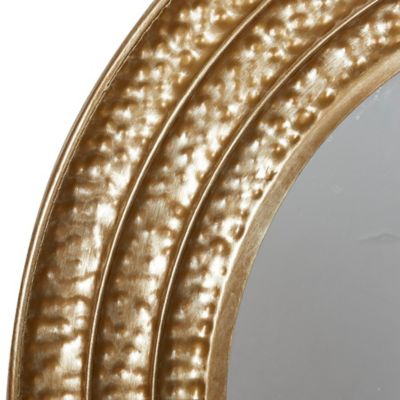 Image showing  Gold Metal Textured Wall Mirror with Grooves 39" x 1" x 39", 16417