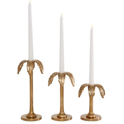 Image showing  10 in. Aluminum Glam Candle Holders, Gold, 3-Pack