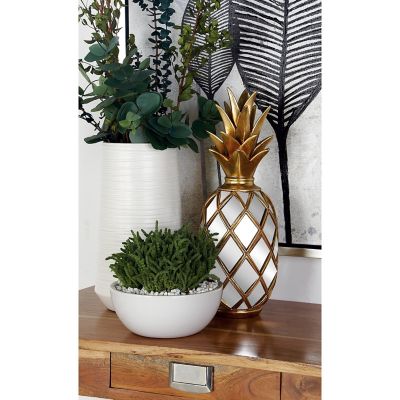 Harper & Willow Mirror Glam Decorative Pineapple, 15 in. x 5 in. x 5 in., Gold