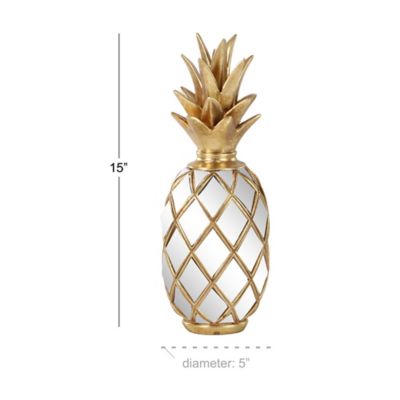 Image showing  Mirror Glam Decorative Pineapple, 15 in. x 5 in. x 5 in., Gold