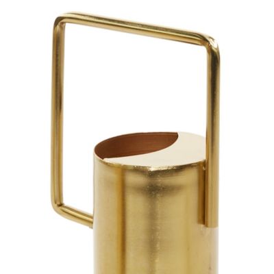 Image showing  Gold Metal Indoor Outdoor Watering Can Planter Set of 3 12 in., 12 in., 11 in.H