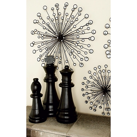 Harper & Willow Black Metal Glam Wall Decor Set, 16 in., 20 in., 24 in., 3 pc.