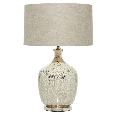 Image showing  Glass Table Lamp with Faux Mercury Glass Finish, 16 in. x 16 in. x 27 in., Silver
