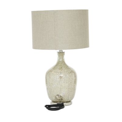 Image showing  Glass Table Lamp with Faux Mercury Glass Finish, 16 in. x 16 in. x 27 in., Silver