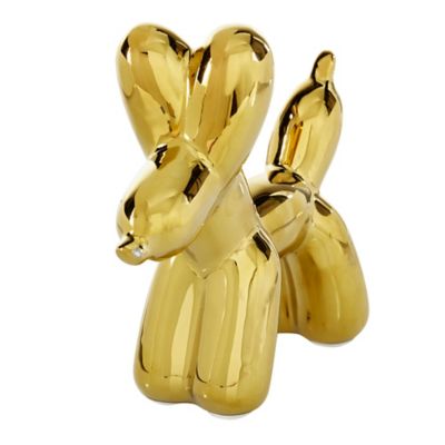 Image showing  Gold Ceramic Balloon Dog Sculpture 7" x 3" x 7"