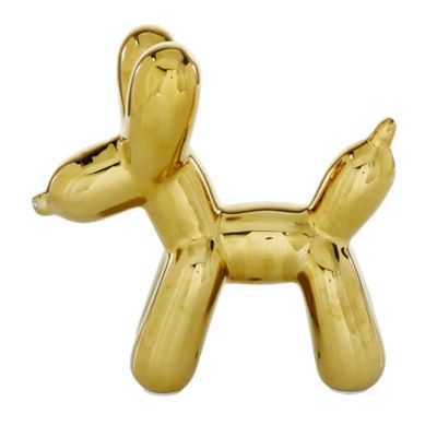 Image showing  Gold Ceramic Balloon Dog Sculpture 7" x 3" x 7"