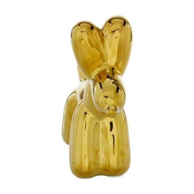 Image showing  Gold Ceramic Balloon Dog Sculpture 7" x 3" x 7"