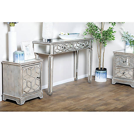 Willow Gray Wood Glam Console Table, 24 Console Table