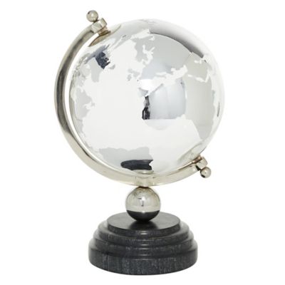Image showing  Ceramic Glam Globe, 13 in. x 8 in. x 8 in., Silver