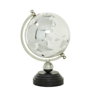 Image showing  Ceramic Glam Globe, 13 in. x 8 in. x 8 in., Silver