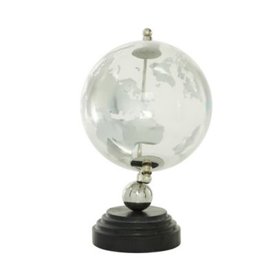 Image showing  Ceramic Glam Globe, 13 in. x 8 in. x 8 in., Silver