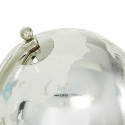Image showing  Ceramic Glam Globe, 13 in. x 8 in. x 8 in., Silver