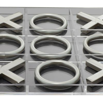 Image showing  Silver Acrylic and Metal Glam Game Set, 2 Players, For Ages 13+