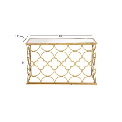 Harper & Willow Gold Glam Metal Console Table, 31 in. x 49 in.