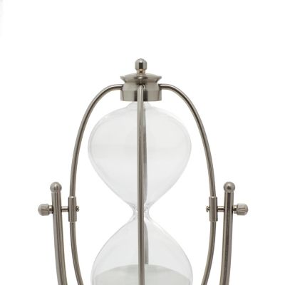 Image showing  Silver Metal Glam Sand Timer, 12 in. x 6 in. x 6 in.