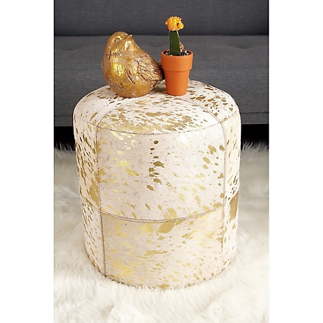 Harper & Willow Gold Wood Glam Ottoman Set, 17 in. x 16 in. x 16 in.
