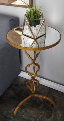 Harper & Willow Gold Glam Metal Accent Table, 30 in. x 16 in.