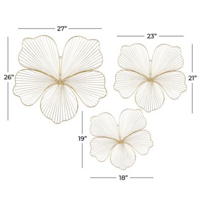 Image showing  Gold Metal Glam Wall Decor, 3 pc.