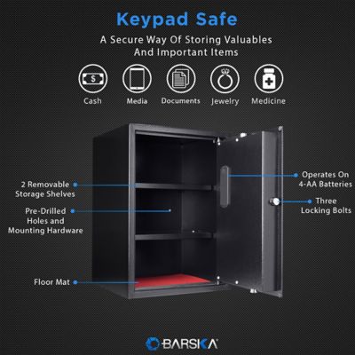 Image showing 6 th Barska Large Keypad Safe, 1.45 cu. ft.