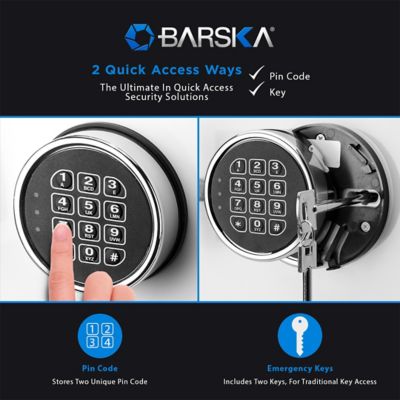Image showing 8 th Barska Keypad Jewelry Safe, 14 in. x 18 in. x 17.5 in., White/Tan