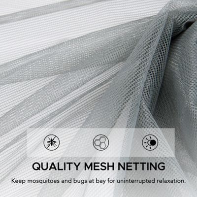 Image showing 8 th Sunjoy 11 x 13ft. 2-Tier Soft Top Gazebo with Light Gray Canopy Roof, Netting, and Curtains