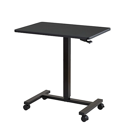 Studio Space 27" Black Sit-Stand Adjustable Laptop Office Table Writing and Study Pneumatic Portable Standing Desk Cart