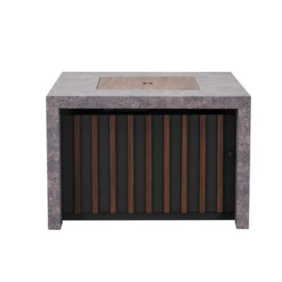 AmberCove 38" Large Size Outdoor Patio Propane Burning Fire Pit Table with Lid and Lava Rocks