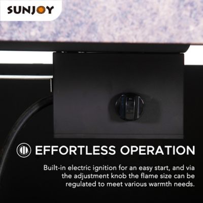 Image showing 5 th Sunjoy 38 in. Large Size Outdoor Patio Propane Burning Fire Pit Table with Lid and Lava Rocks