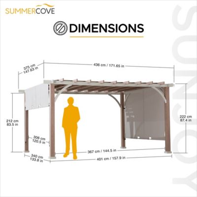 Image showing  12 ft. x 14 ft. Metal Pergola with Adjustable Canopy