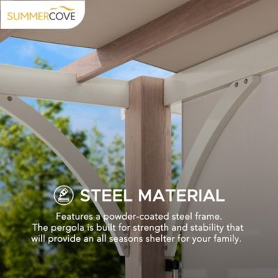 Image showing  12 ft. x 14 ft. Metal Pergola with Adjustable Canopy