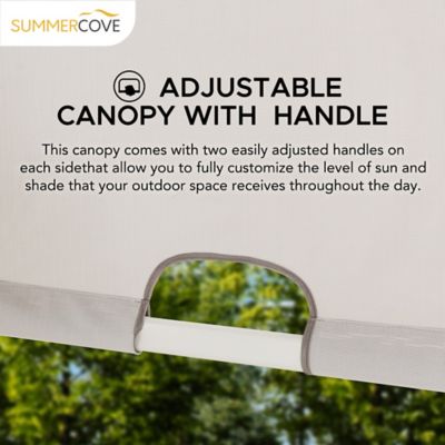 Image showing 5 th Sunjoy 12 ft. x 14 ft. Metal Pergola with Adjustable Canopy