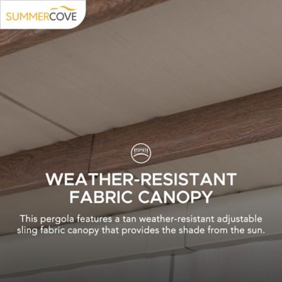 Image showing 7 th Sunjoy 12 ft. x 14 ft. Metal Pergola with Adjustable Canopy