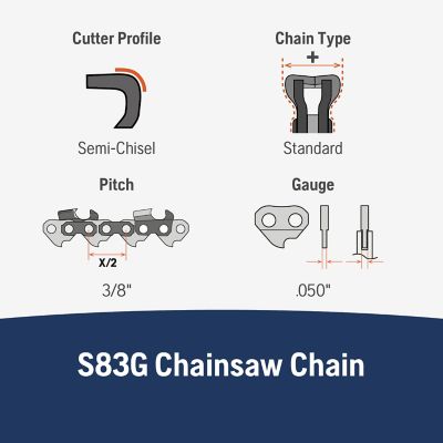 Image showing  20 in. X-Cut S83G Chainsaw Chain, 3/8 in. Pitch, 0.050 in. Gauge, 72 Drive Links