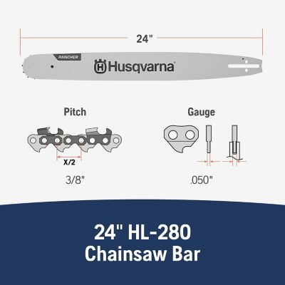 Image showing  24 in. Lam 84DL Clam Chainsaw Guide Bar, 3/8 in. Pitch, 0.050 in. Gauge, 84 Drive Links