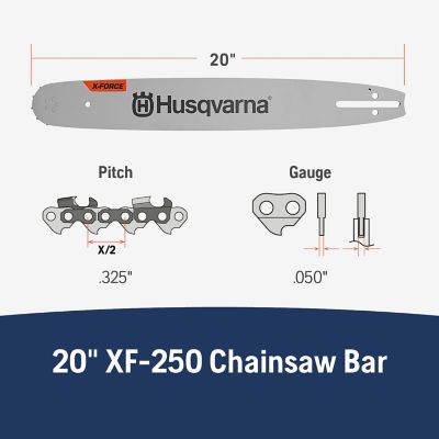Image showing  20 in. Lam XF-250 Chainsaw Guide Bar, 0.325 in. Pitch, 0.050 in. Gauge, 80 Drive Links