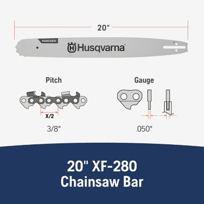 Image showing  20 in. Lam XF-280 Chainsaw Guide Bar, 3/8 in. Pitch, 0.050 in. Gauge, 72 Drive Links