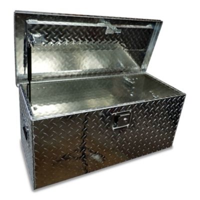 Hornet Outdoors Large Universal Fit Diamond Plate Aluminum Tool Box, 31 in.