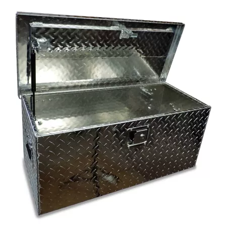 Hornet Outdoors Large 31 in Universal Diamond Plate Aluminum Tool Box ATV & UTV Storage Boxes