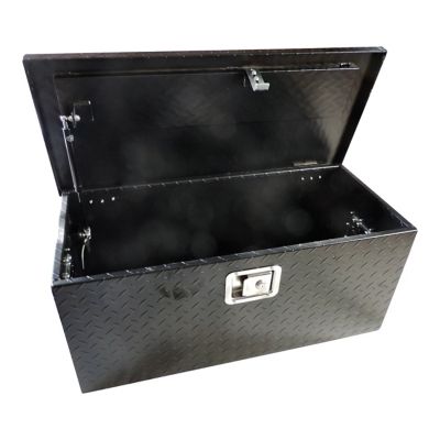 Hornet Outdoors Large Universal Fit Diamond Plate Aluminum Tool Box, 31 in., Black