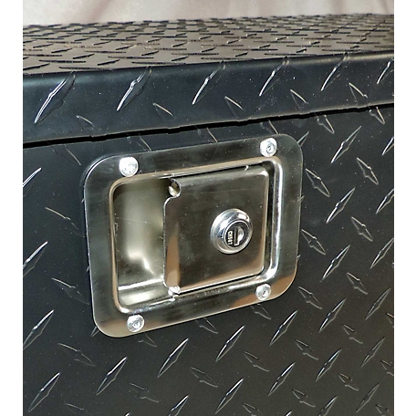 Hornet Outdoors Large Universal Fit Diamond Plate Aluminum Tool Box, 31  in., Black