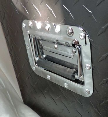 Image showing  Large Universal Fit Diamond Plate Aluminum Tool Box, 31 in., Black