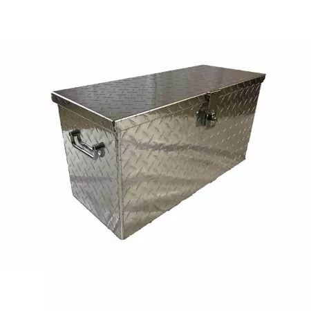 Hornet Outdoors Universal Aluminum Tool Box with Diamond Plate for Most UTVs ATV & UTV Storage Boxes