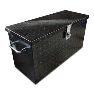 Hornet Outdoors Universal UTV Black Aluminum Diamond Plate Medium Tool Box, Fits Most UTVs