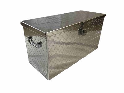 Image showing  Medium Aluminum Diamond Plate Tool Box for Full-Size and Mid-Size Rangers and General